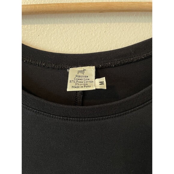 Peruvian Connection Long Sleeve Maxi Dress Pima Cotton Stretch Sz M - Picture 2 of 4